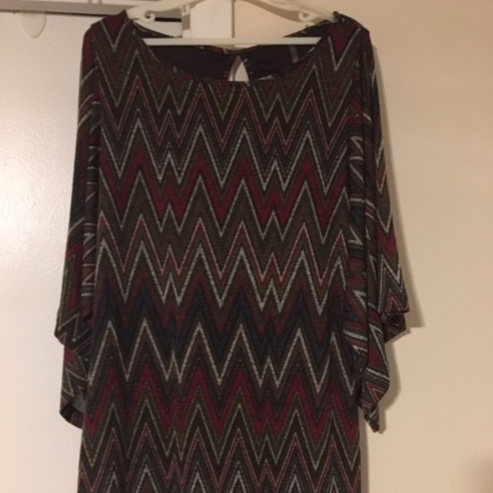 Fall Color Chevron Dress - Picture 2 of 6